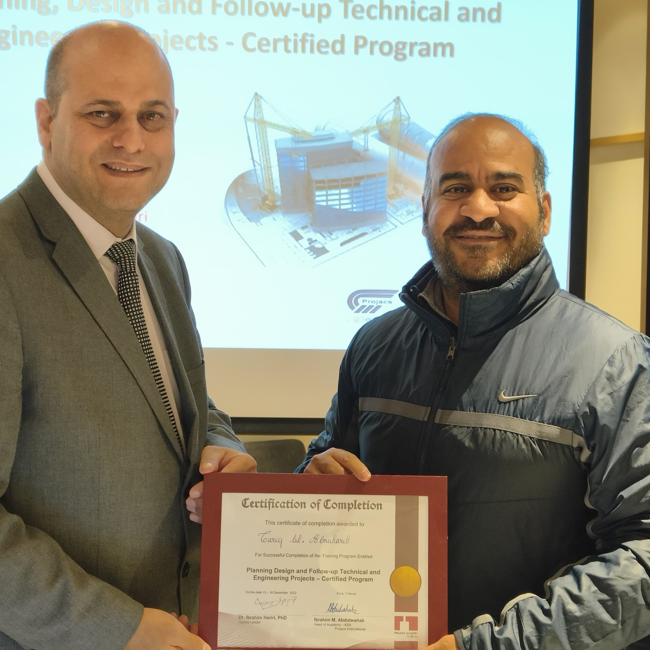 Presenting a certificate of completion