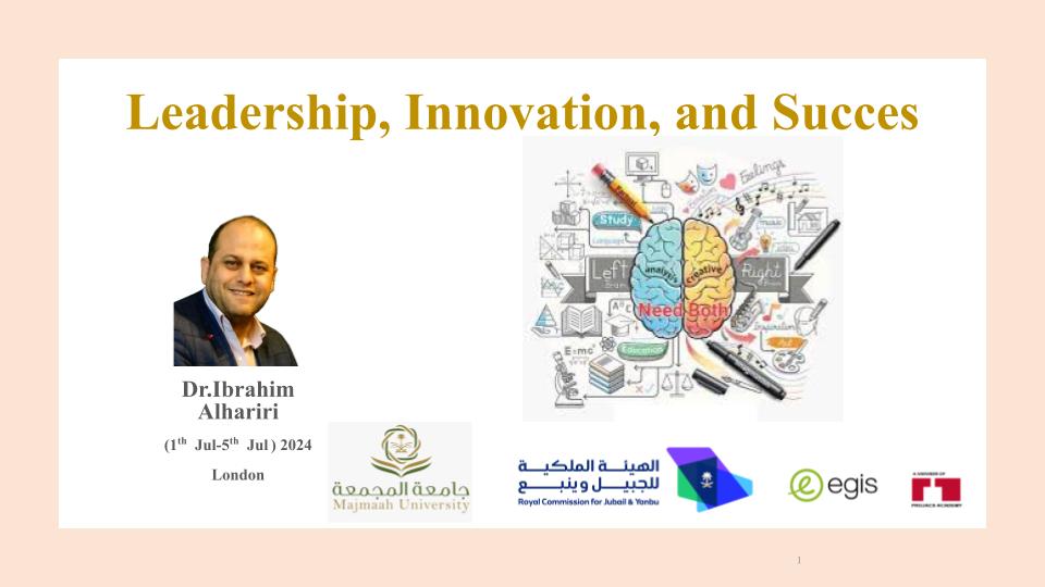 Title slide — Leadership, Innovation and Success
